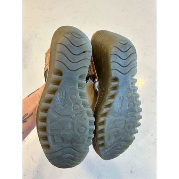 Fly London Yapi lace up rose gold wedge leather sandals size 37 - Picture 5 of 8